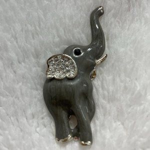 Vintage Enamel Elephant Brooch
